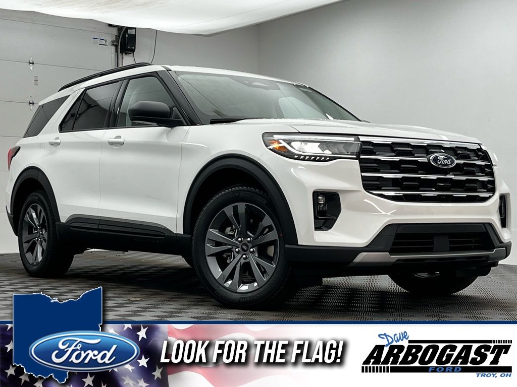 Star White Metallic Tri-Coat 2026 Ford Explorer SUV / Crossover All-Wheel Drive Automatic