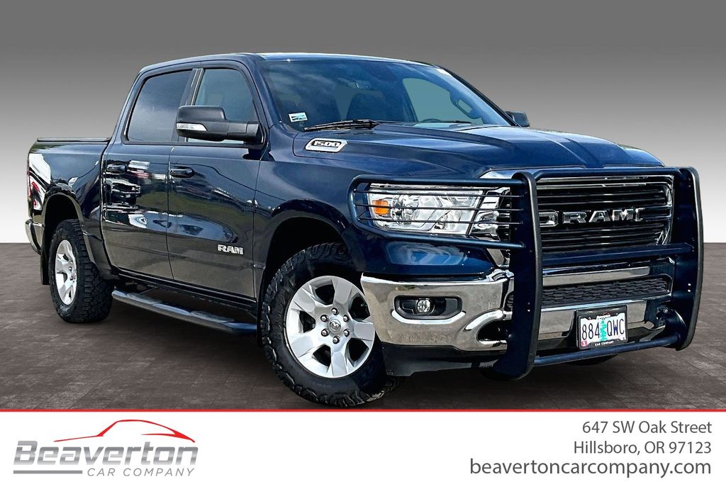 Patriot Blue Pearlcoat 2021 RAM 1500 Pickup Truck Four-Wheel Drive 8-Speed Automatic
