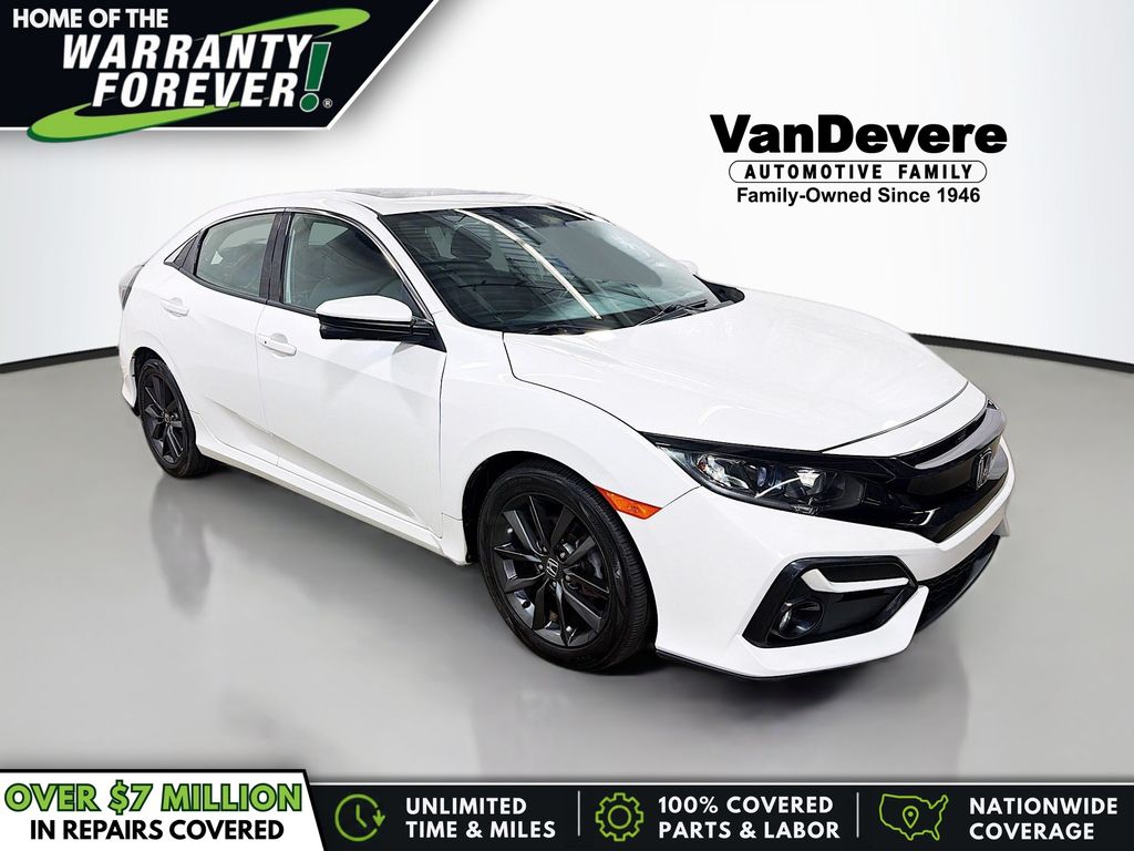 White 2021 Honda Civic Hatchback Hatchback Front-Wheel Drive Continuously Variable Transmission
