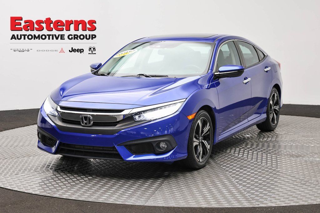 Blue 2017 Honda Civic Sedan Front-Wheel Drive Continuously Variable Transmission