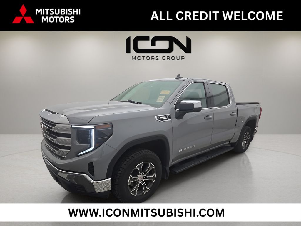 Gray 2024 GMC Sierra 1500 SLE Crew Cab 4WD Pickup Truck Four-Wheel Drive Automatic
