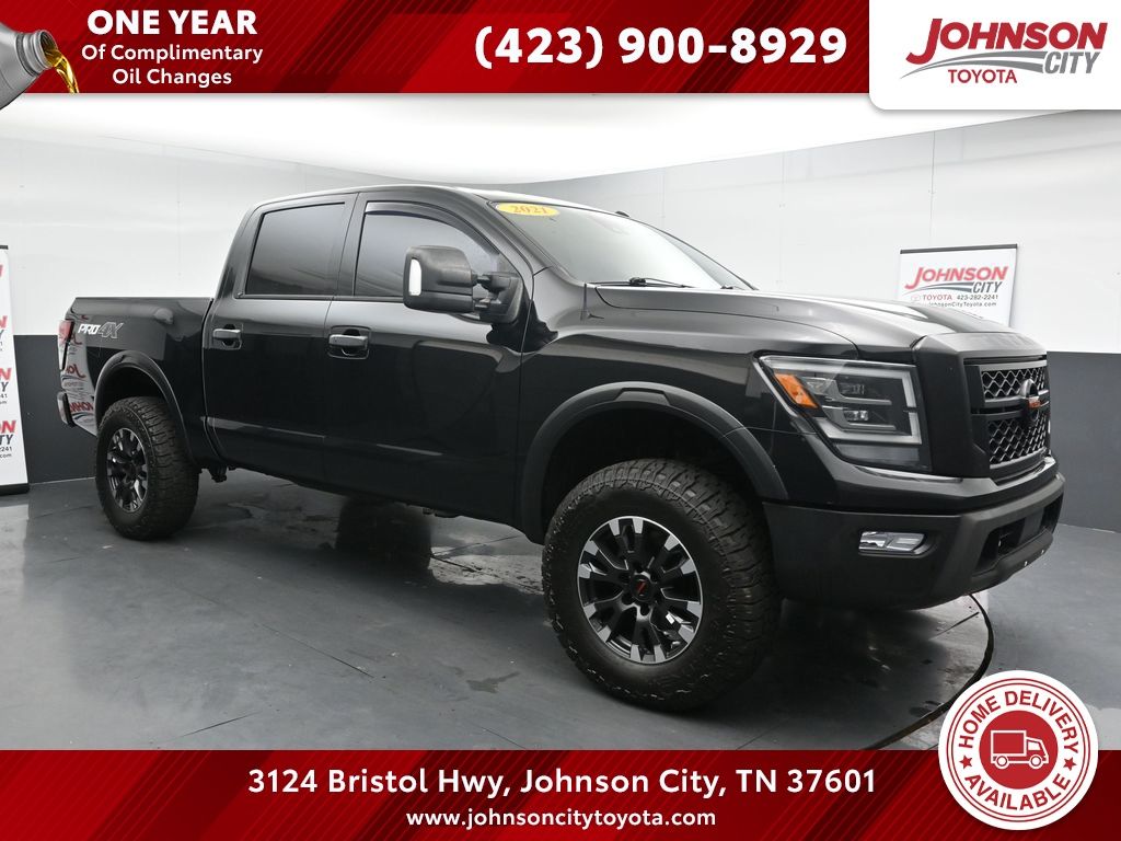Super Black 2021 Nissan Titan PRO-4X Crew Cab 4WD Pickup Truck Four-Wheel Drive 9-Speed Automatic