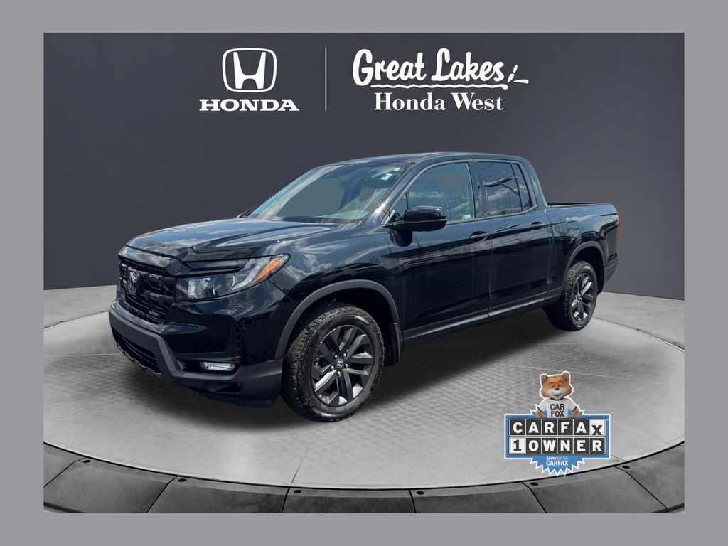 Crystal Black Pearl 2024 Honda Ridgeline Pickup Truck All-Wheel Drive 9-Speed Automatic