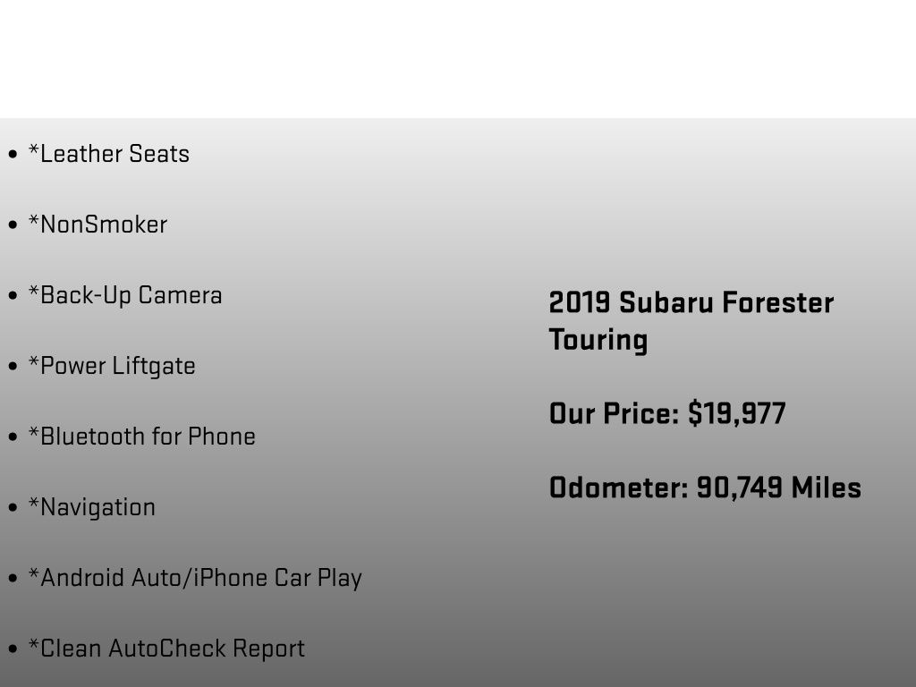 2019 Subaru Forester Touring White at Subaru and VW of Moon Township