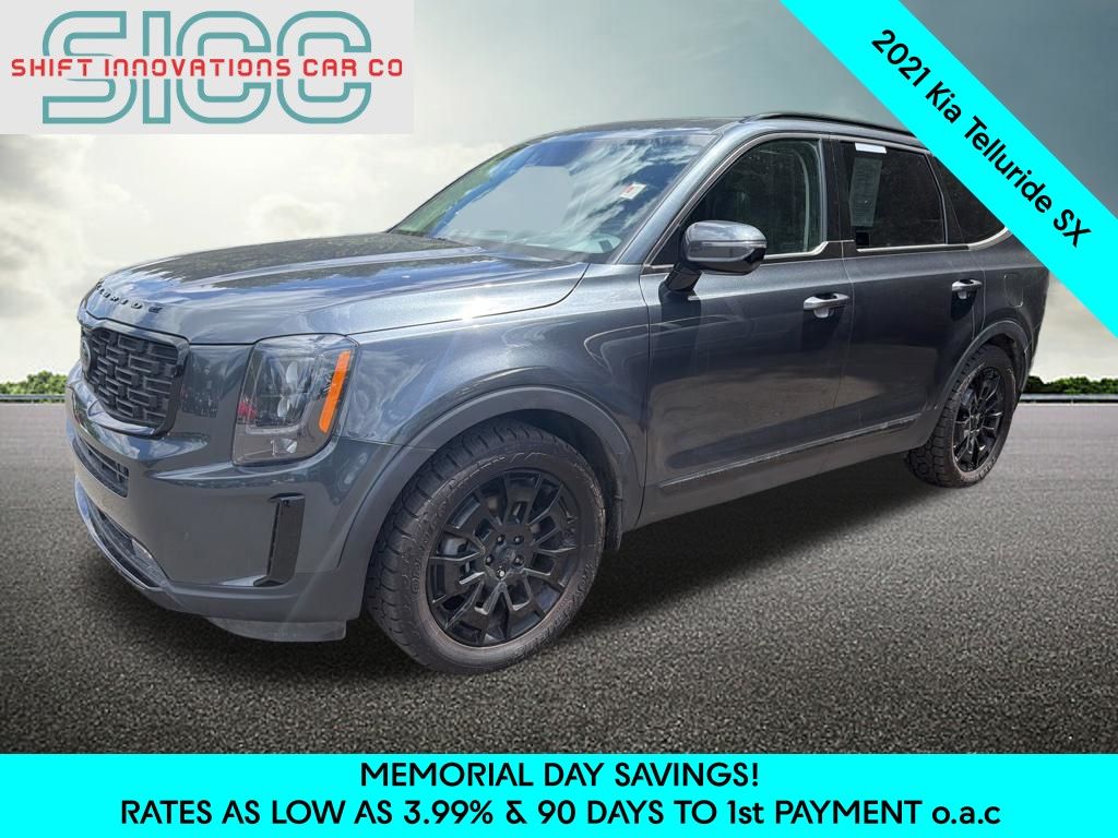 Gray 2021 Kia Telluride SX AWD SUV / Crossover All-Wheel Drive 8-Speed Automatic
