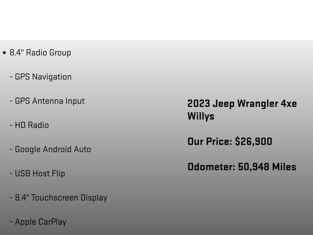2023 Jeep Wrangler Base 4xe Black at Bob Ruth Ford