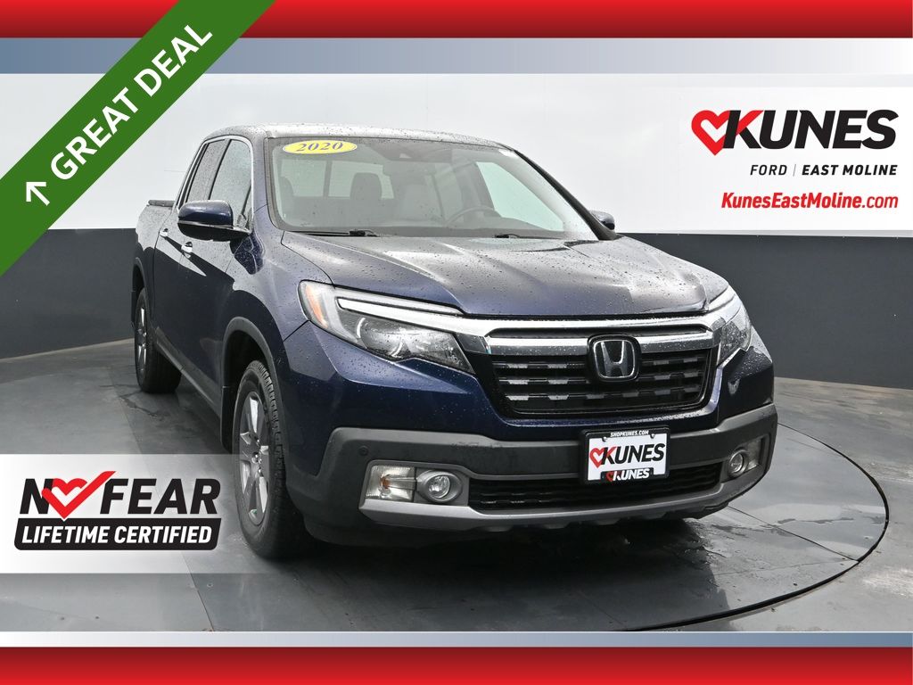 Black (Obsidian Blue Pearl) 2020 Honda Ridgeline Pickup Truck All-Wheel Drive 9-Speed Automatic