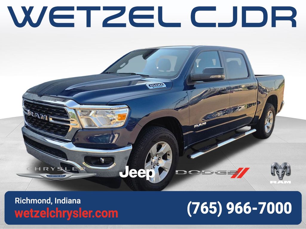 Patriot Blue Pearlcoat 2024 RAM 1500 Pickup Truck Four-Wheel Drive 8-Speed Automatic