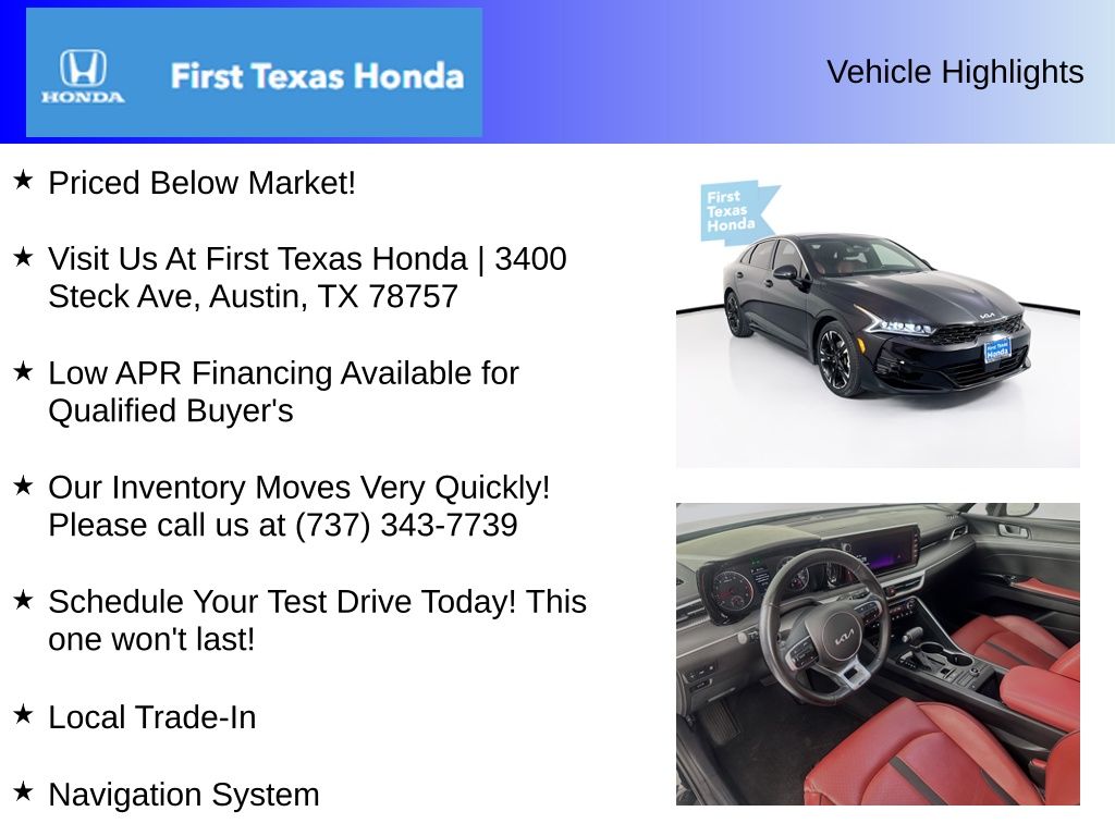Used Car 2023 Kia K5  Gt-line For Sale Under $30,000 In Austin, Texas