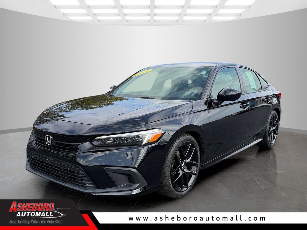 Crystal Black Pearl 2022 Honda Civic Sport FWD Sedan Front-Wheel Drive Continuously Variable Transmission