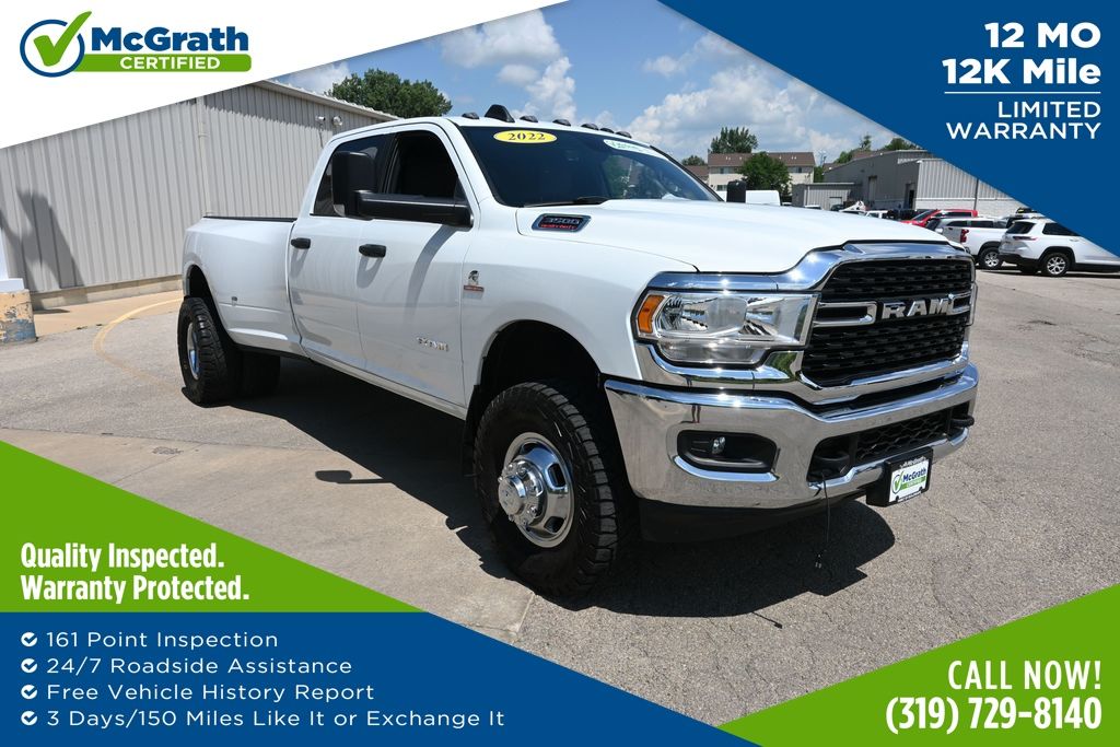 Bright White Clearcoat 2022 RAM 3500 Pickup Truck Four-Wheel Drive 6-Speed Automatic