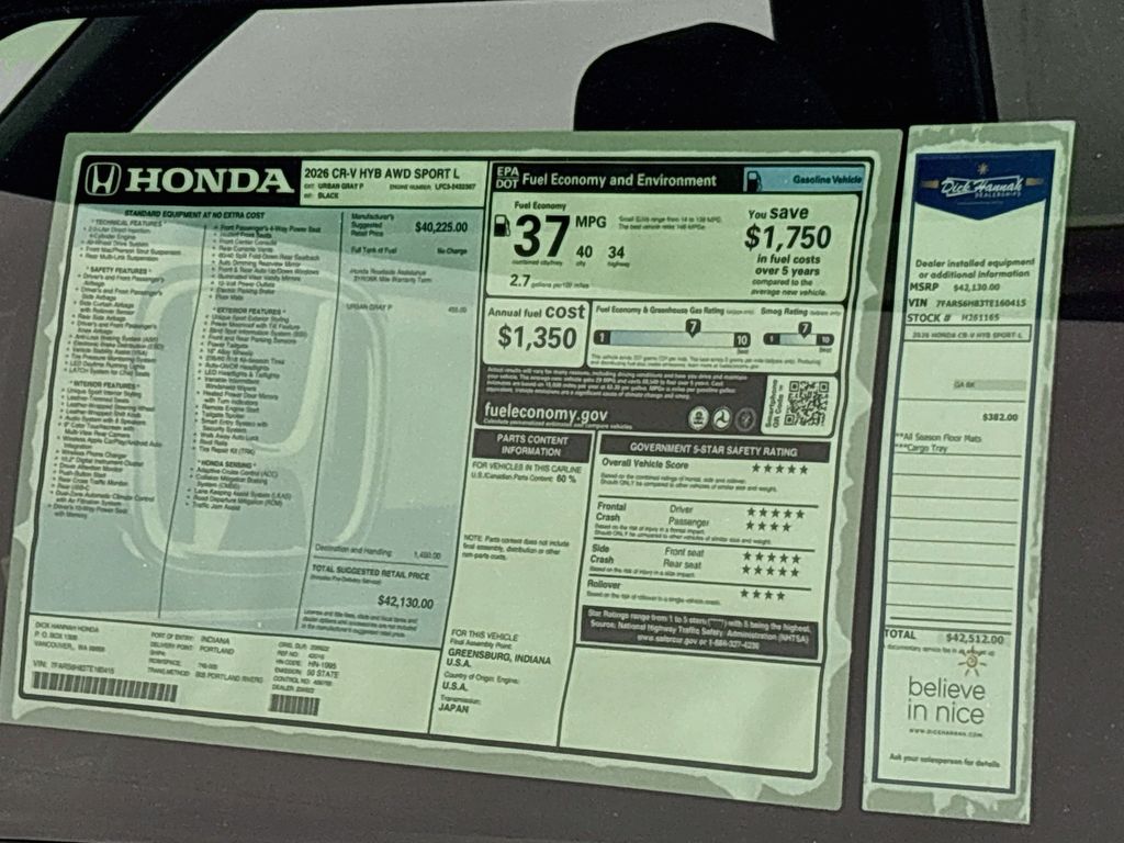 2026 Honda CR-V Hybrid Sport-L
