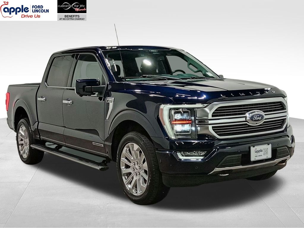 Blue Metallic 2022 Ford F-150 Limited SuperCrew 4WD Pickup Truck Four-Wheel Drive Automatic