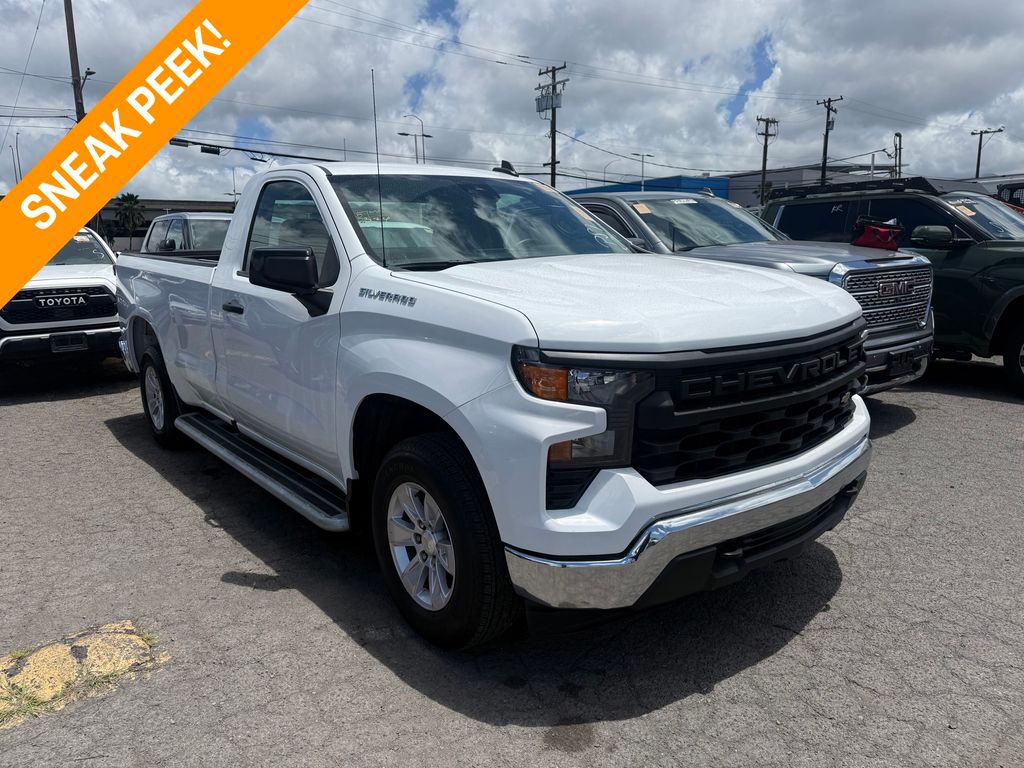 Summit White 2025 Chevrolet Silverado 1500 Work Truck Regular Cab LB RWD Pickup Truck 4X2 Automatic