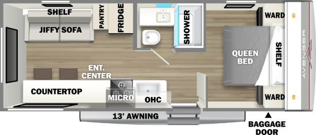 2024 Red / White Prime Time Avenger 22MKLE Travel Trailer