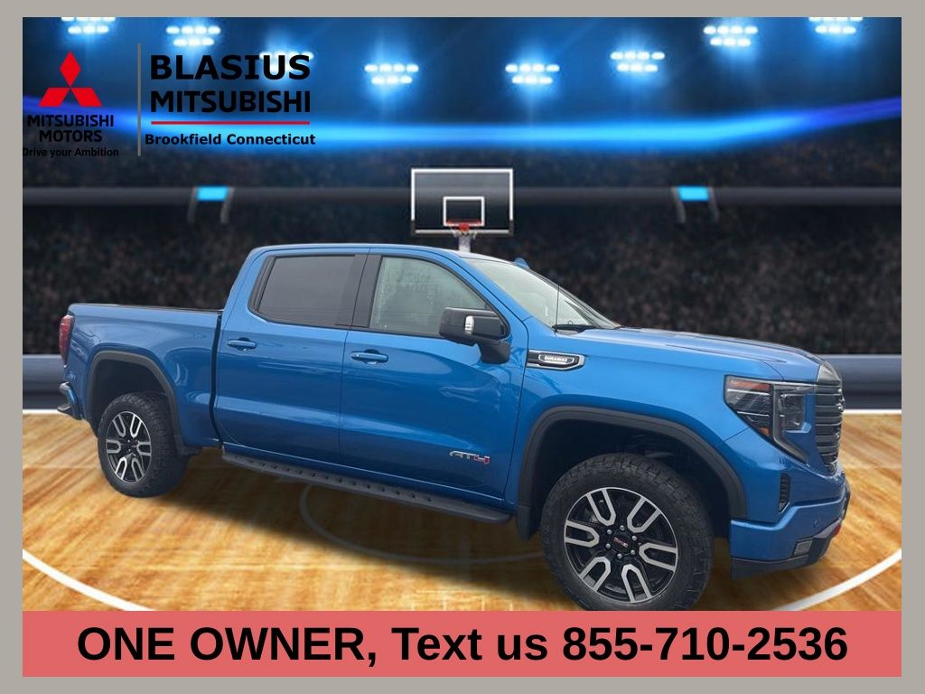 Blue Metallic 2024 GMC Sierra 1500 AT4 Crew Cab 4WD Pickup Truck Four-Wheel Drive Automatic
