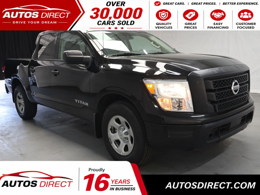 Super Black 2021 Nissan Titan Pickup Truck Four-Wheel Drive 9-Speed Automatic