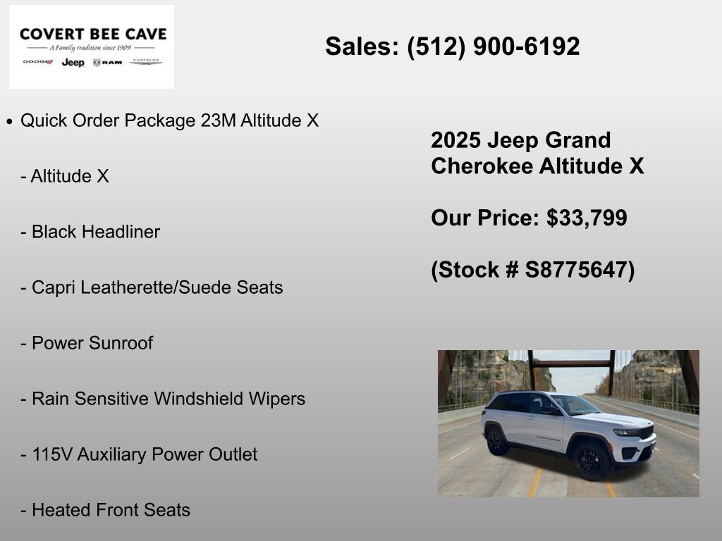 New Car 2025 Jeep Grand Cherokee  For Sale Under $35,000 In Austin, Texas