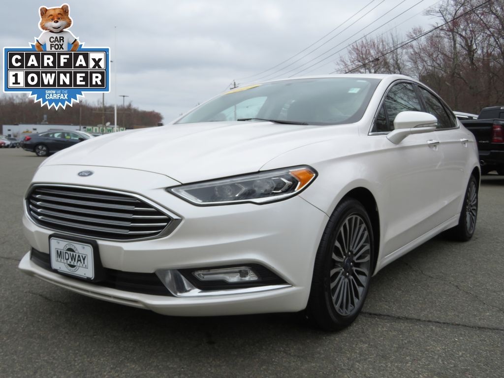 White Platinum Clearcoat Metallic 2017 Ford Fusion SE AWD Sedan All-Wheel Drive 6-Speed Automatic
