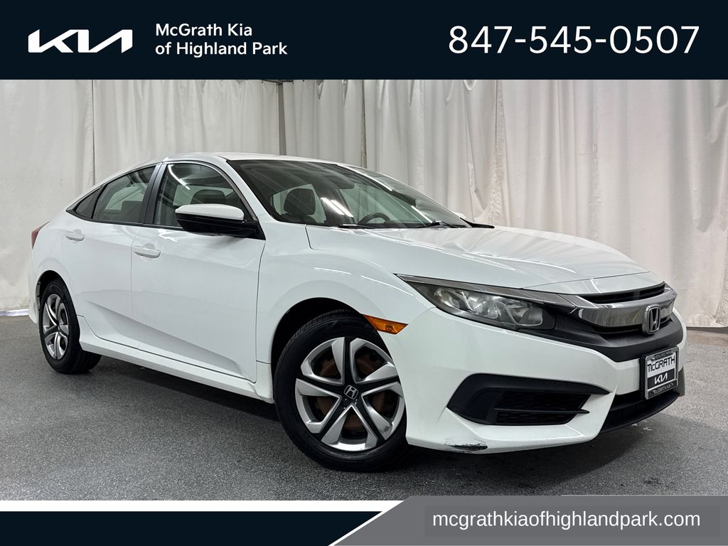 White 2016 Honda Civic Sedan Front-Wheel Drive Continuously Variable Transmission