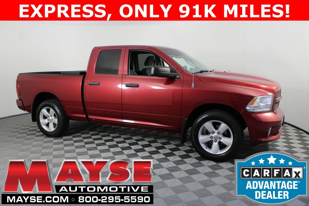 Deep Cherry Red Crystal Pearlcoat 2014 RAM 1500 Express Quad Cab 4WD Pickup Truck Four-Wheel Drive 6-Speed Automatic