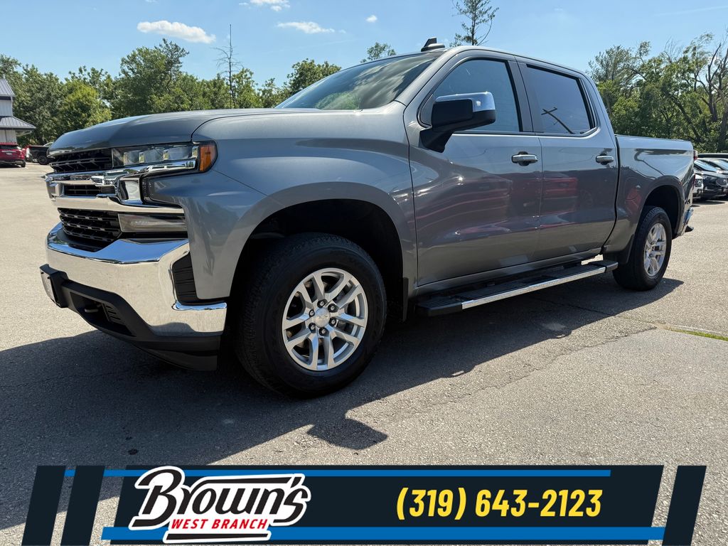 Gray (Satin Steel Metallic) 2019 Chevrolet Silverado 1500 LT Crew Cab 4WD Pickup Truck Four-Wheel Drive 8-Speed Automatic