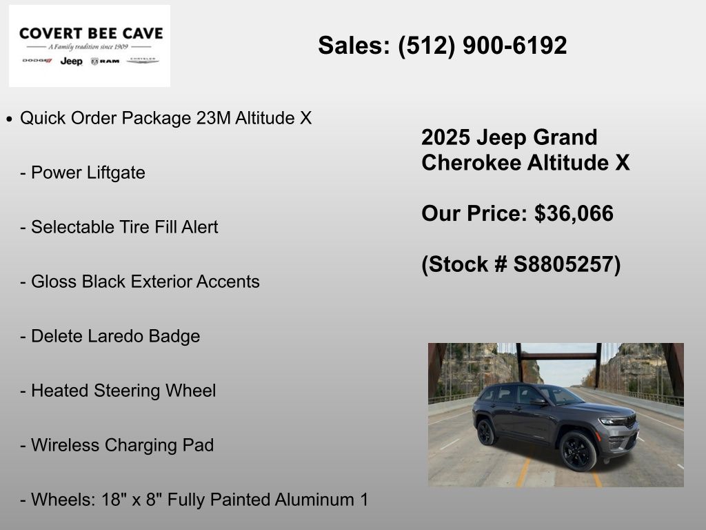 New Car 2025 Jeep Grand Cherokee  For Sale Under $40,000 In Austin, Texas