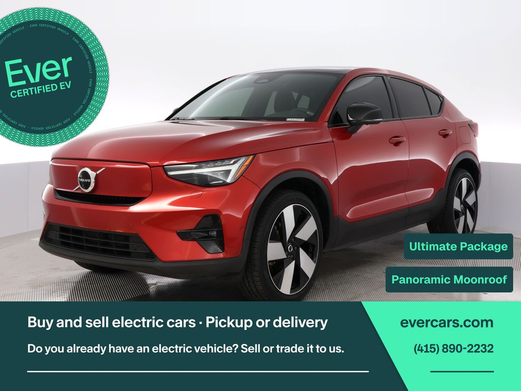 Fusion Red Metallic 2023 Volvo C40 Recharge SUV / Crossover All-Wheel Drive 1-Speed Automatic