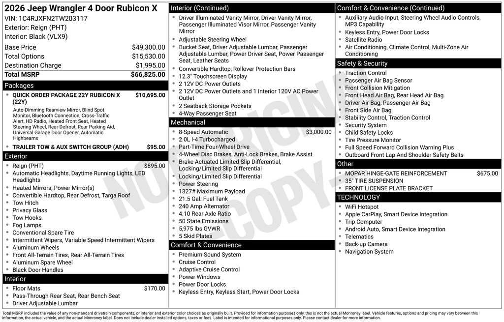 new 2026 Jeep Wrangler car, priced at $59,085