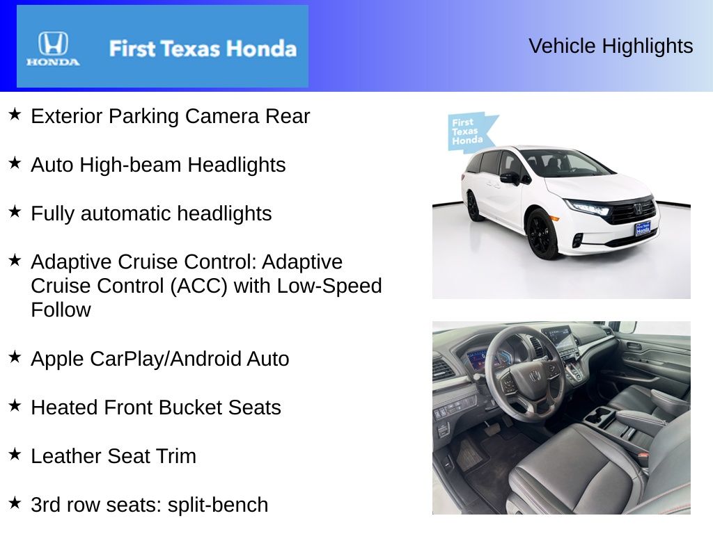 Used Car 2024 Honda Odyssey  Sports Van Sport Front Wheel Drive For Sale Under $40,000 In Austin, Texas