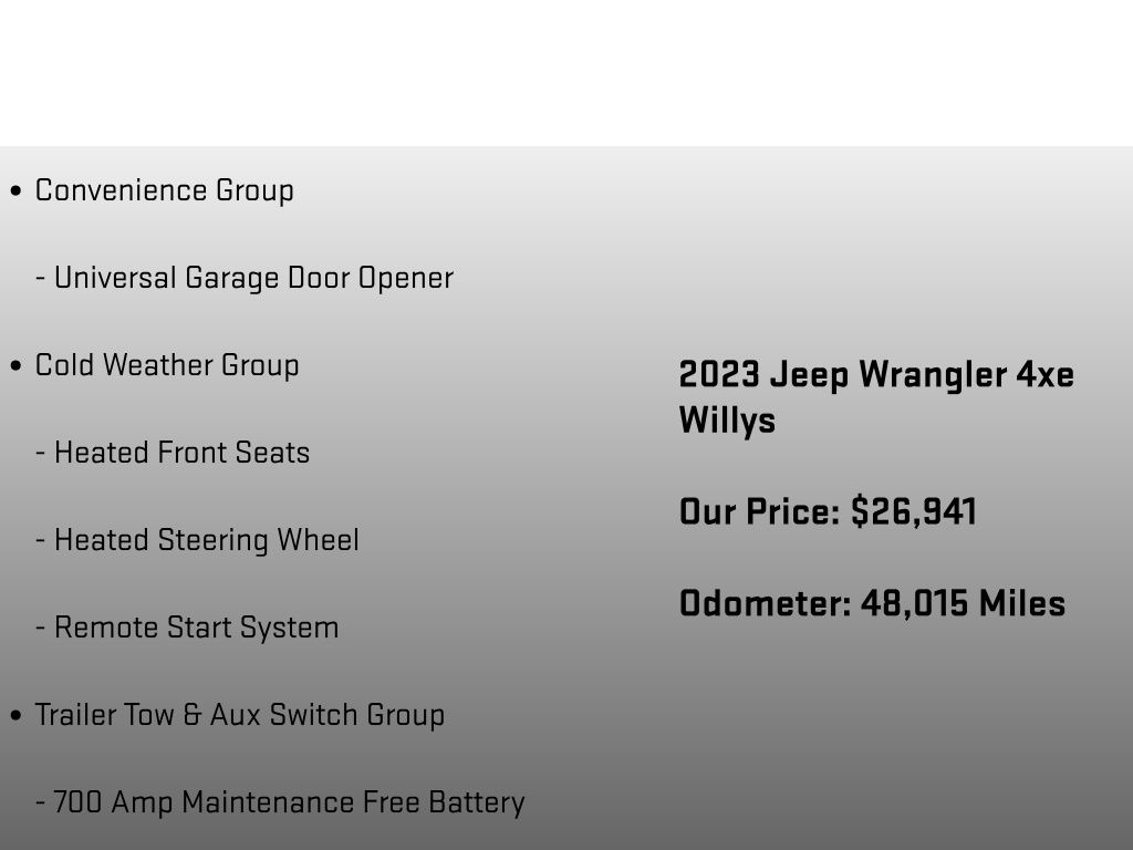2023 Jeep Wrangler Base 4xe Gray at South Hills CDJR