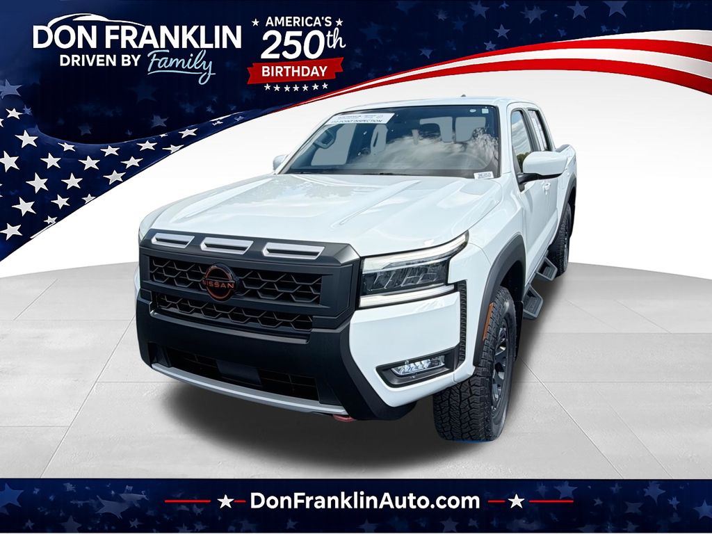 Glacier White 2025 Nissan Frontier Pickup Truck Four-Wheel Drive 9-Speed Automatic Overdrive