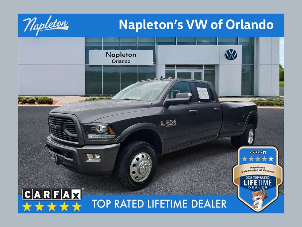 Gray (Granite Crystal Metallic Clearcoat) 2018 RAM 3500 Laramie Crew Cab LB DRW 4WD Pickup Truck Four-Wheel Drive 6-Speed Automatic