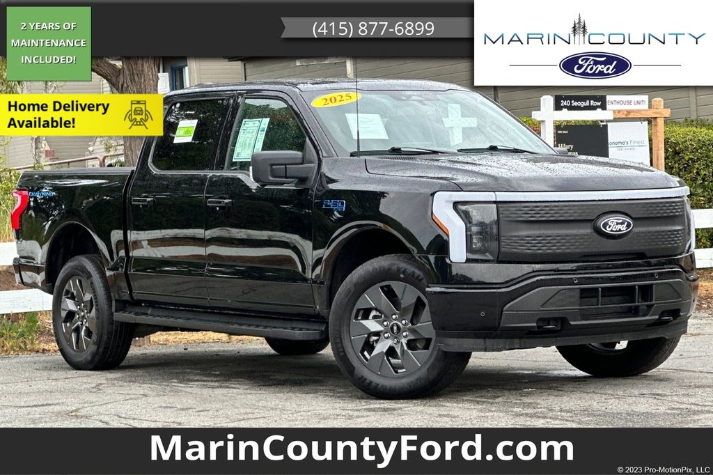 Agate Black Metallic 2025 Ford F-150 Lightning Flash SuperCrew AWD Pickup Truck All-Wheel Drive Automatic