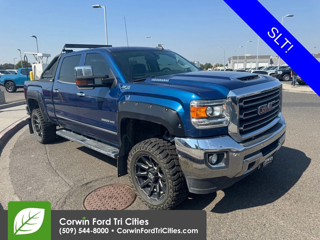 Blue 2018 GMC Sierra 3500HD Pickup Truck Four-Wheel Drive 6-Speed Automatic