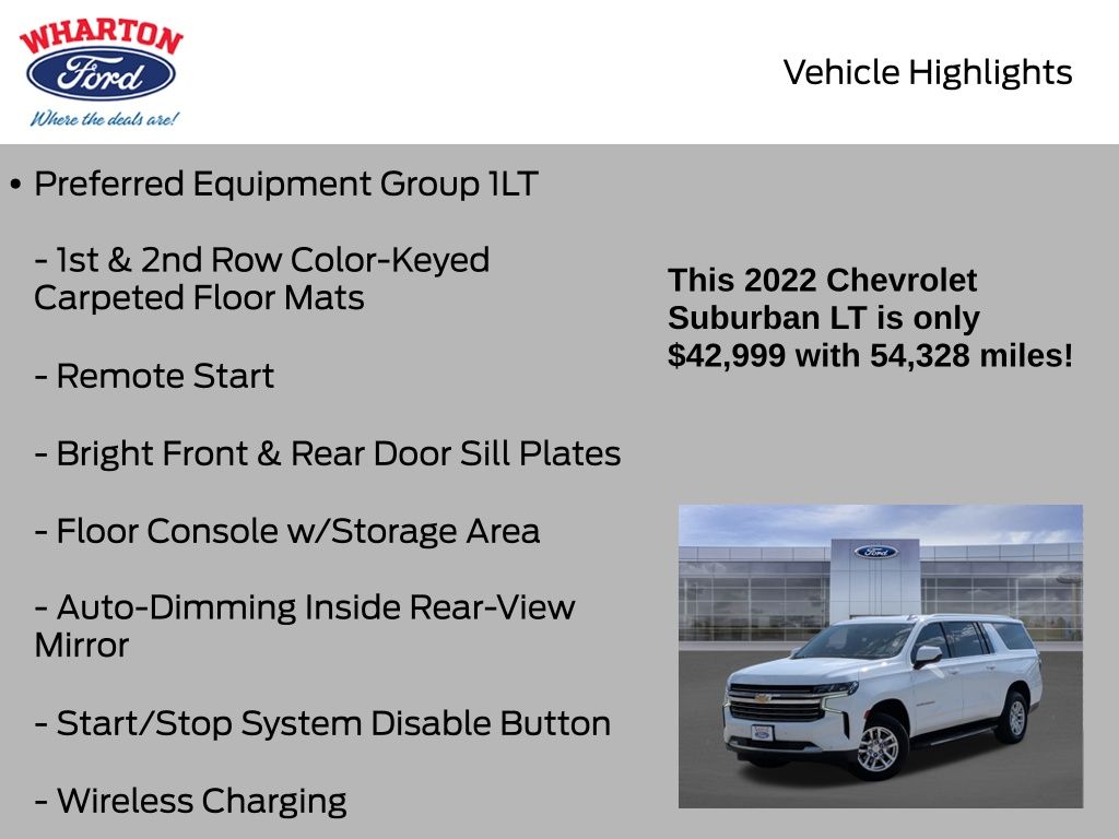 2022 Chevrolet Suburban LT White at Classic Chevrolet Galveston