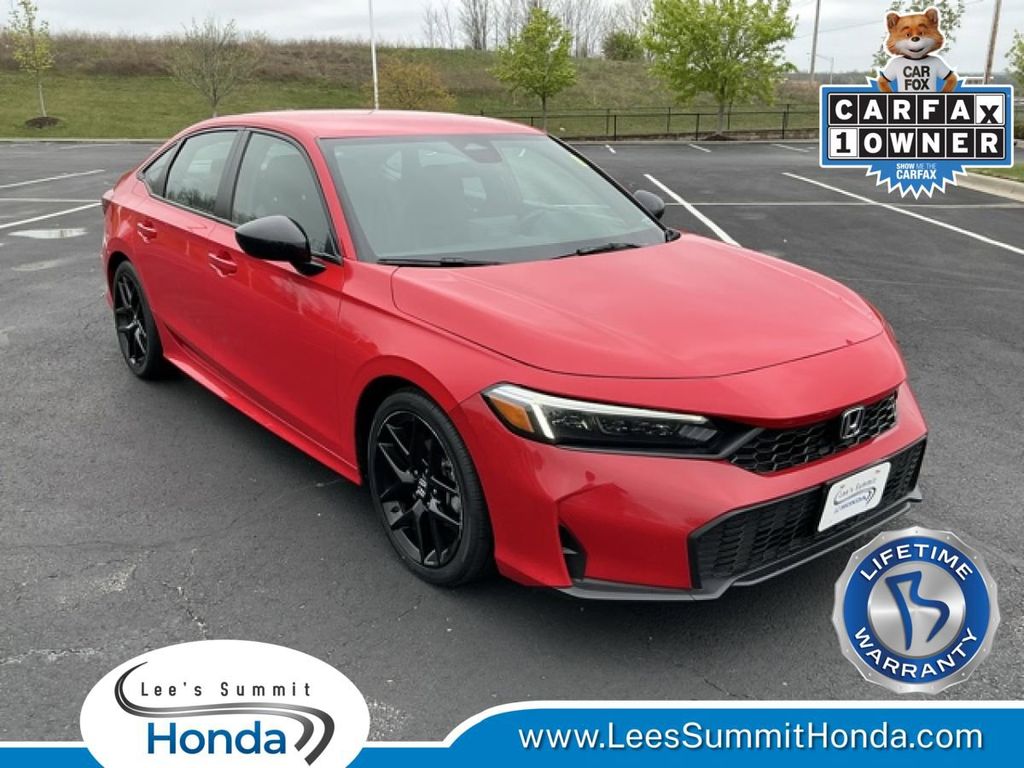 Rallye Red 2025 Honda Civic Sport FWD Sedan Front-Wheel Drive Continuously Variable Transmission