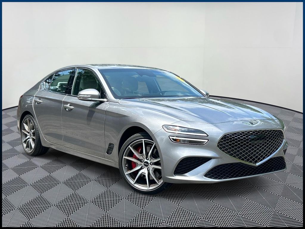Silver 2025 Genesis G70 Sedan Rear-Wheel Drive 8-Speed Automatic