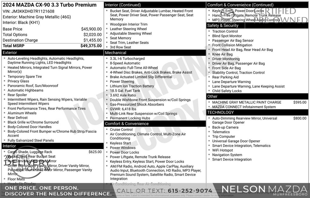 Certified Used 2024 Gray Mazda 3.3 Turbo Premium image 2