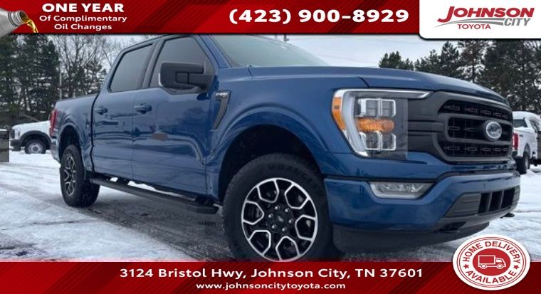 Atlas Blue Metallic 2022 Ford F-150 XLT SuperCrew 4WD Pickup Truck Four-Wheel Drive Automatic