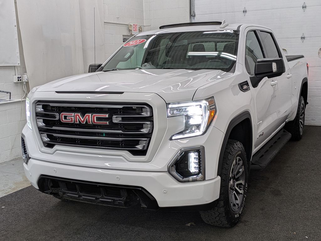 Summit White 2021 GMC Sierra 1500 AT4 Crew Cab 4WD Pickup Truck Four-Wheel Drive Automatic