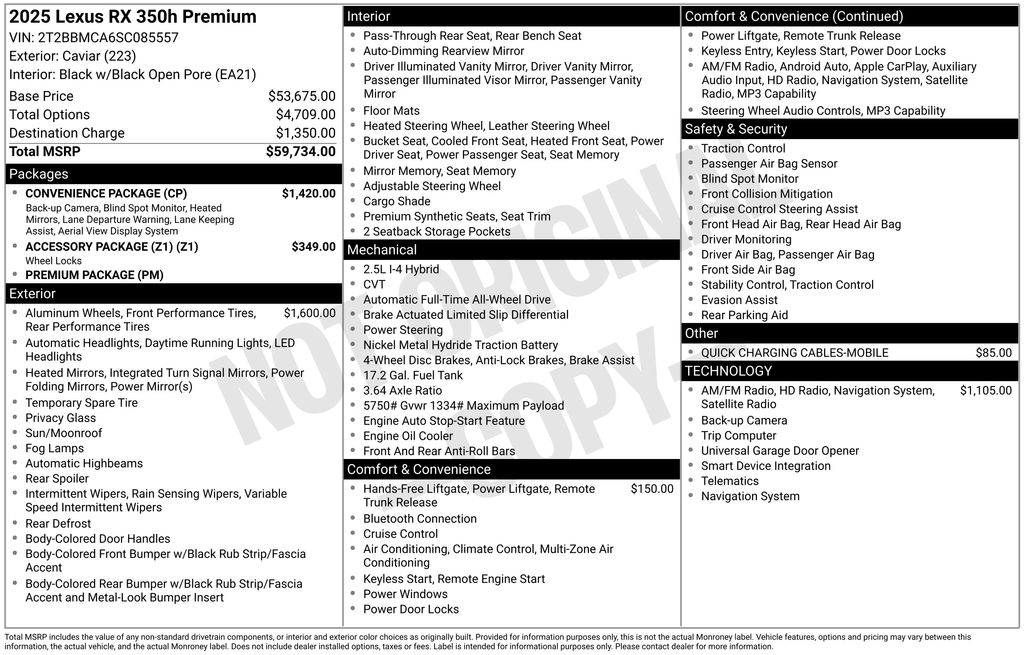 2025 Lexus RX 350h Premium - 5