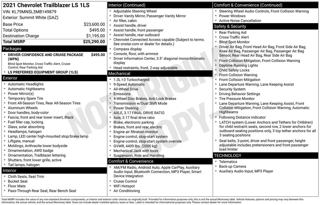 Used 2021 White Chevrolet LS image 25