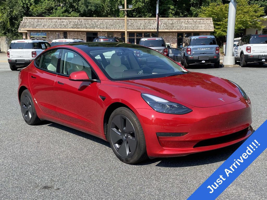Red Multi-Coat 2023 Tesla Model 3 Sedan Rear-Wheel Drive 1-Speed Automatic