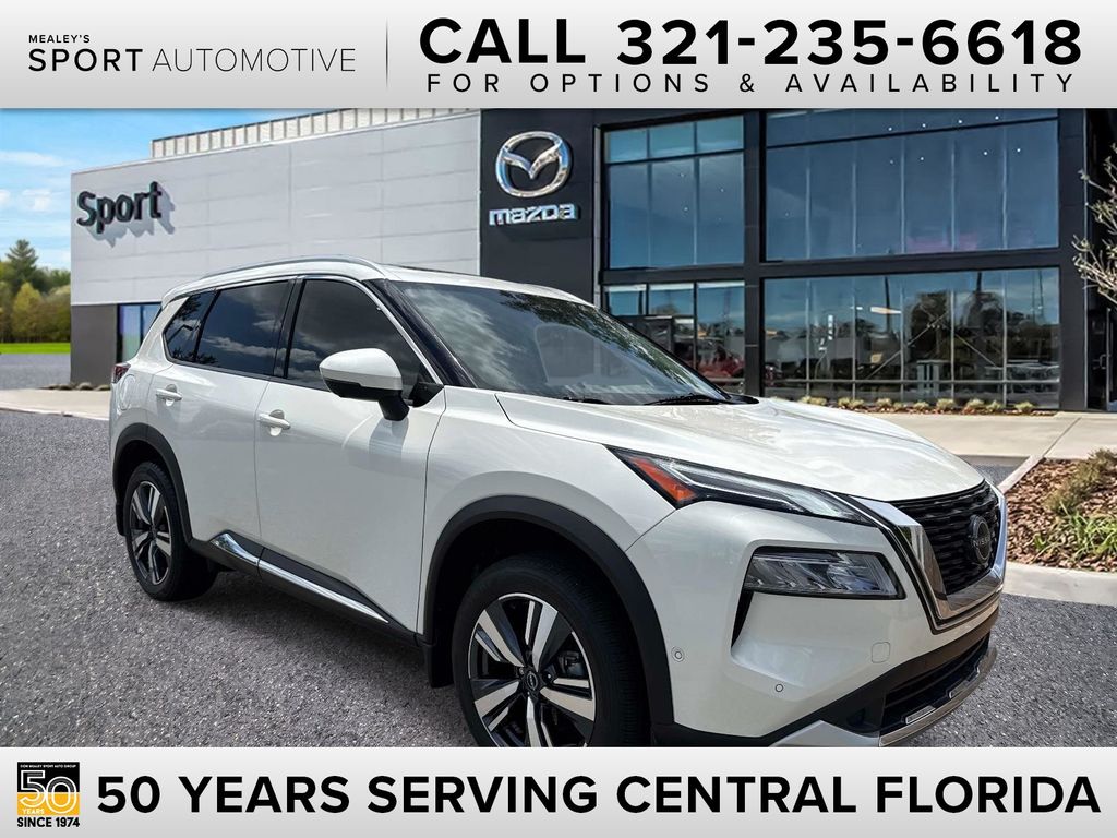 Pearl White Tricoat 2023 Nissan Rogue SUV / Crossover Front-Wheel Drive Continuously Variable Transmission