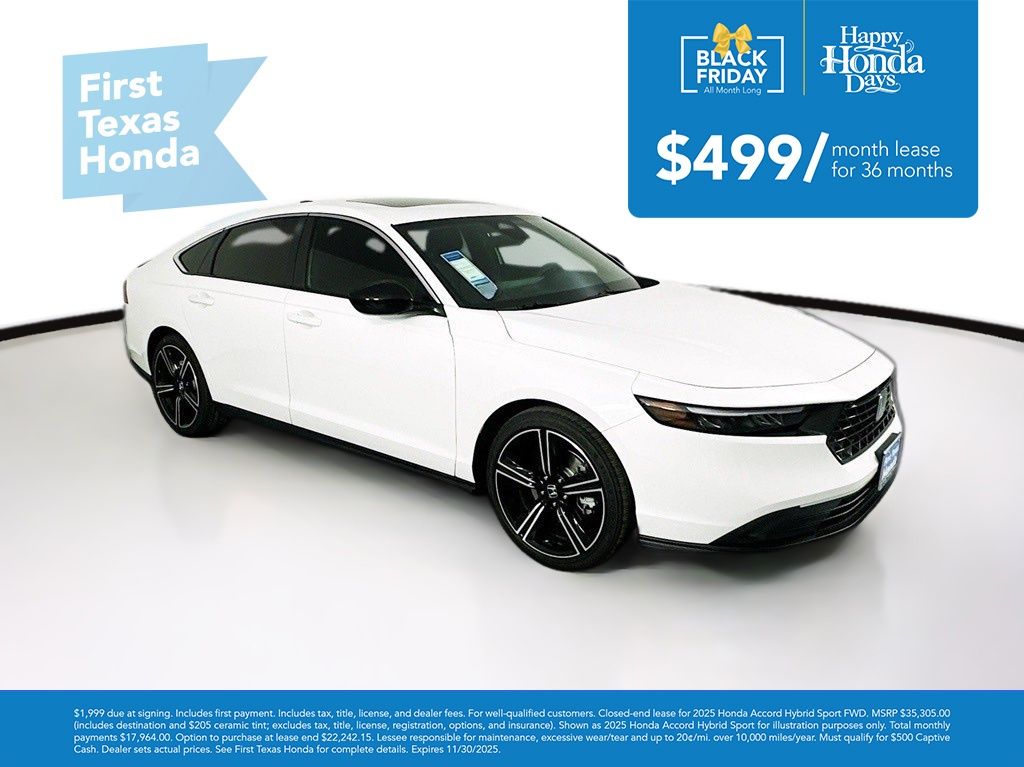 New Car 2025 Honda Accord Hybrid  Sport For Sale Under $40,000 In Austin, Texas