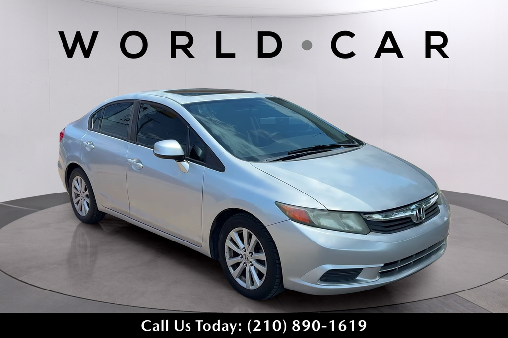 Alabaster Silver Metallic 2012 Honda Civic Sedan Front-Wheel Drive 5-Speed Automatic