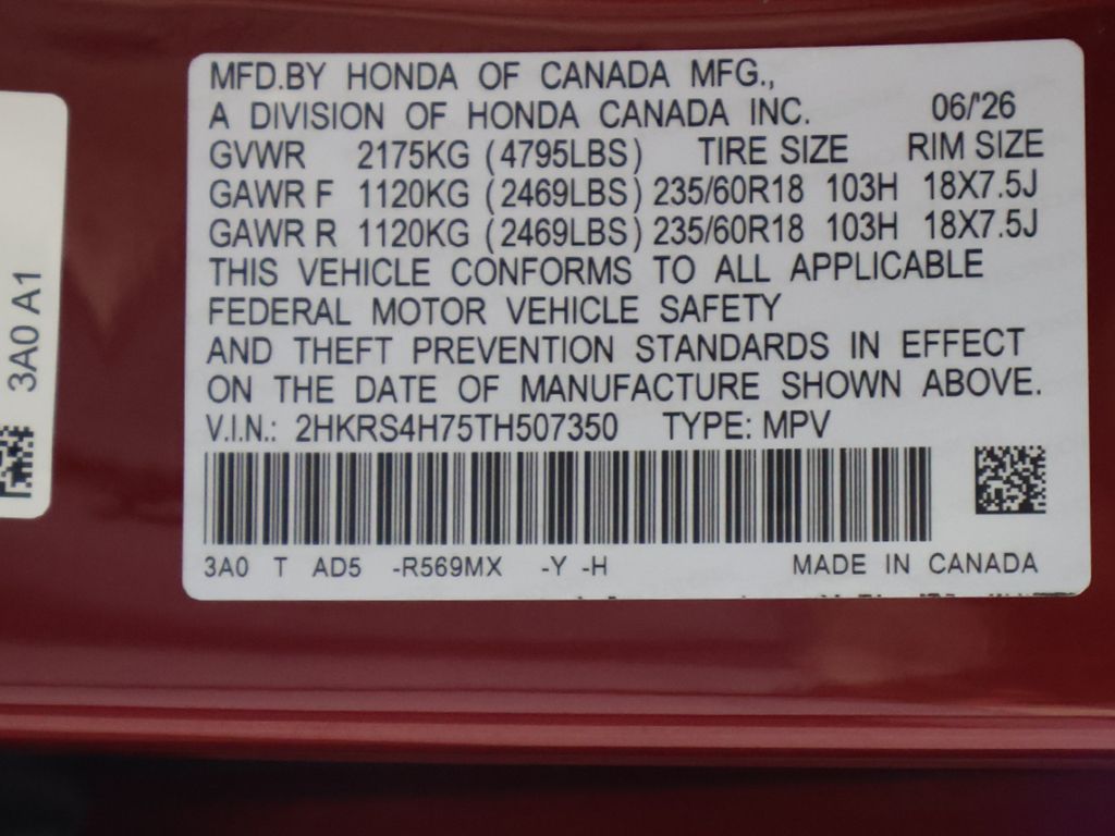 New 2026 Red Honda EX-L image 25