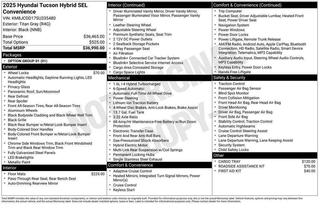 Tucson Hybrid SEL Convenience