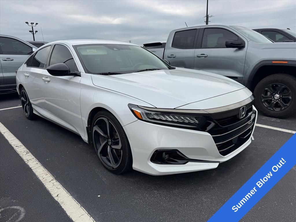Platinum White Pearl 2021 Honda Accord Sedan Front-Wheel Drive Continuously Variable Transmission
